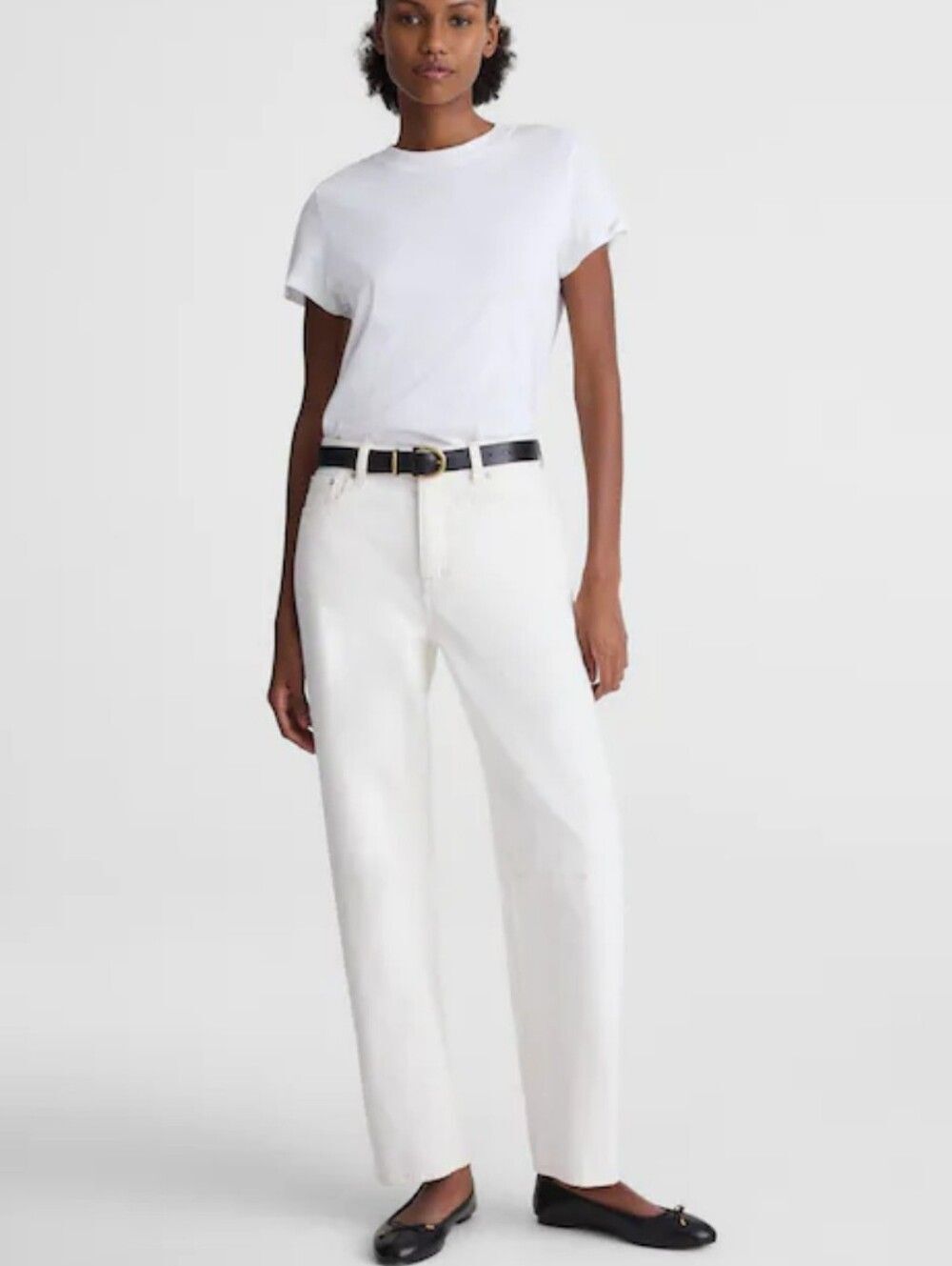 NWT Madewell Petite Darted Barrel-Leg Jean Vintage Canvas White Denim Size 28P - Picture 10 of 13
